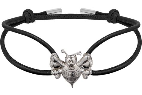 dior and shawn cord bracelet|DIOR AND SHAWN Cord Bracelet Black Calfskin .